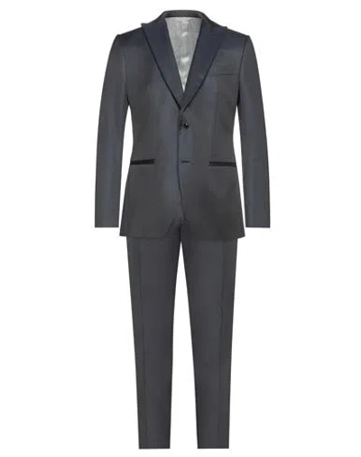 Tombolini Man Suit Midnight Blue Size 38 Virgin Wool, Polyester In Gray