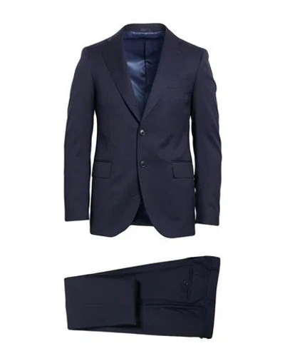 Tombolini Man Suit Midnight Blue Size 40 Virgin Wool