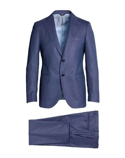 Tombolini Man Suit Midnight Blue Size 42 Wool, Polyester, Elastane