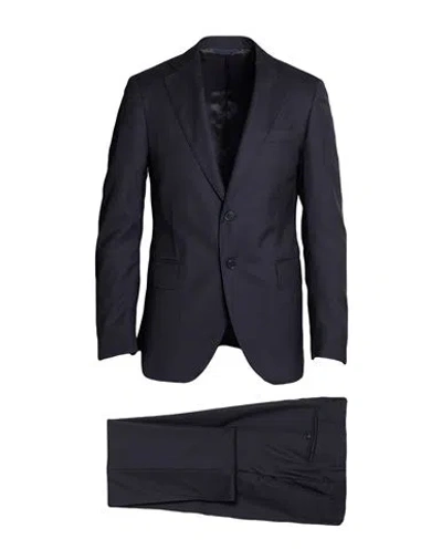 Tombolini Man Suit Midnight Blue Size 42 Wool, Silk