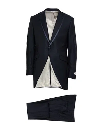 Tombolini Man Suit Midnight Blue Size 42 Wool, Silk