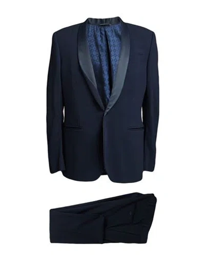 Tombolini Man Suit Midnight Blue Size 44 Virgin Wool, Elastane