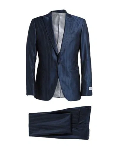 Tombolini Man Suit Midnight Blue Size 46 Virgin Wool, Acetate