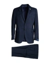 Tombolini Man Suit Midnight Blue Size 50 Virgin Wool In Blue