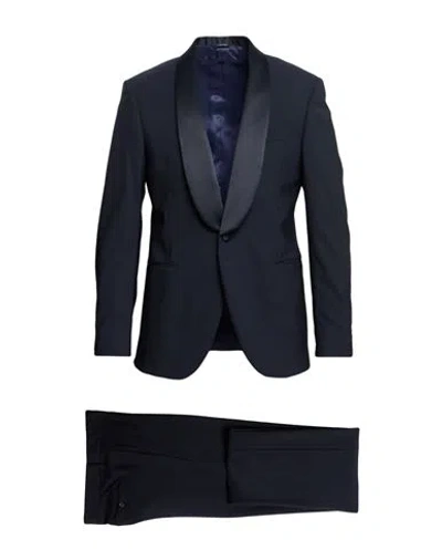 Tombolini Man Suit Midnight Blue Size 50 Virgin Wool, Elastane