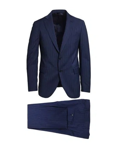 Tombolini Man Suit Navy Blue Size 42 Virgin Wool