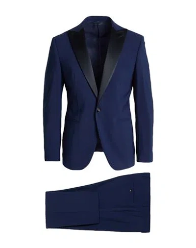 Tombolini Man Suit Navy Size 40 Virgin Wool, Elastane