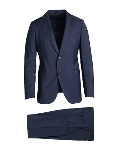 Tombolini Man Suit Navy Size 46 Virgin Wool In Blue