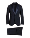 Tombolini Man Suit Navy Size 46 Virgin Wool, Elastane In Navy