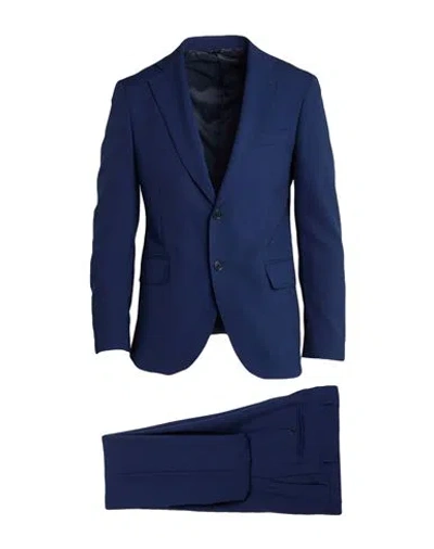 Tombolini Man Suit Navy Size 46 Wool In Blue