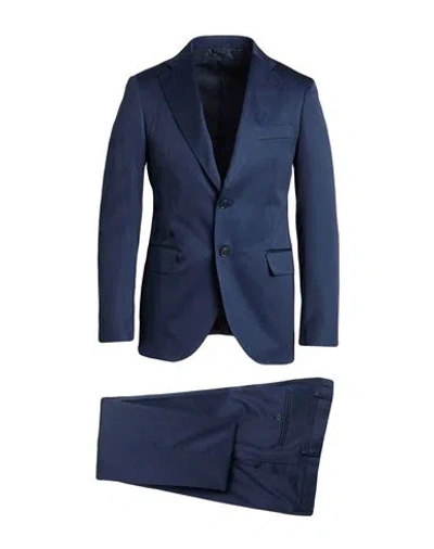 Tombolini Man Suit Navy Size 46 Wool, Polyamide, Elastane In Blue