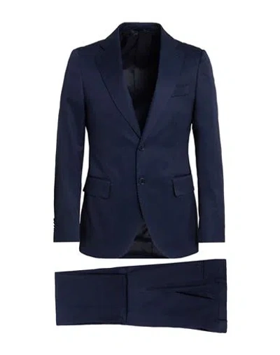 Tombolini Man Suit Navy Size 48 Cotton In Blue