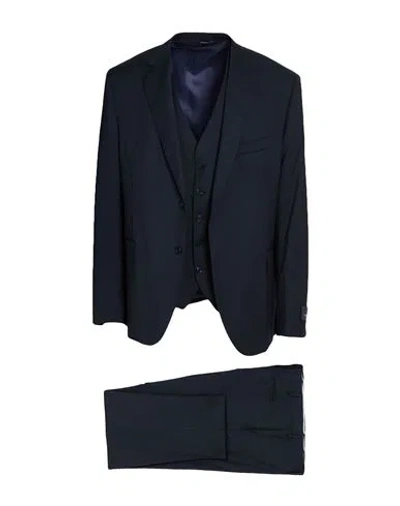 Tombolini Man Suit Navy Size 48 Wool, Lycra In Blue