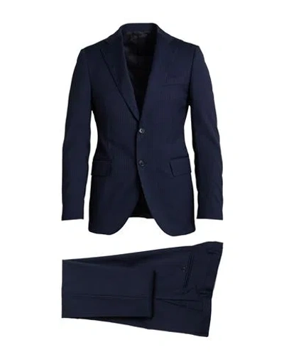 Tombolini Man Suit Navy Size 50 Virgin Wool In Blue