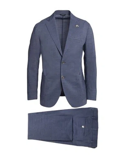 Tombolini Man Suit Slate Blue Size 40 Virgin Wool, Polyester, Elastane