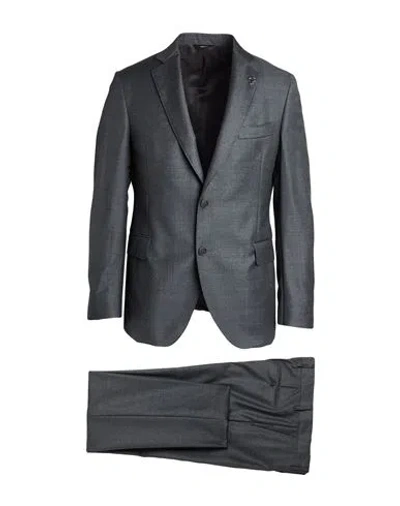 Tombolini Man Suit Steel Grey Size 48 Virgin Wool