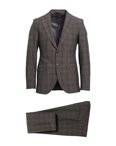 Tombolini Man Suit Taupe Size 40 Wool, Polyester, Elastane In Gray