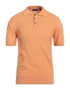 Tombolini Man Sweater Apricot Size 42 Cotton In Orange