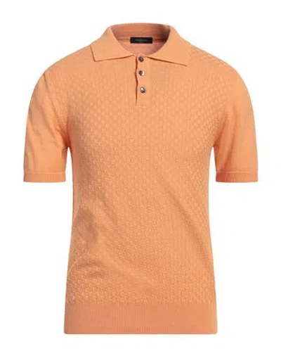 Tombolini Man Sweater Apricot Size 42 Cotton In Orange