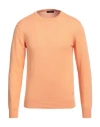 Tombolini Man Sweater Apricot Size 44 Cotton In Orange