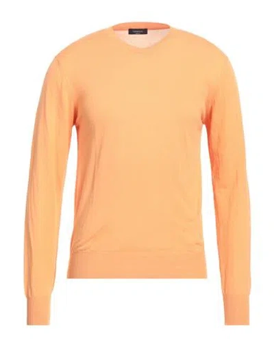 Tombolini Man Sweater Apricot Size 44 Cotton In Orange