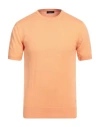 Tombolini Man Sweater Apricot Size 44 Cotton In Orange