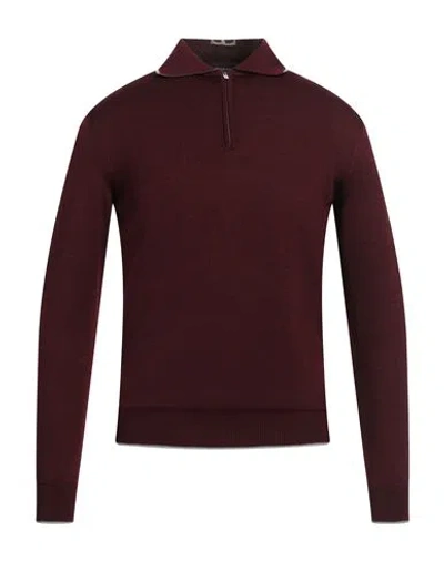 Tombolini Man Sweater Burgundy Size 50 Wool, Silk In Red