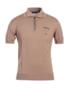 Tombolini Man Sweater Camel Size 38 Silk, Cotton In Beige