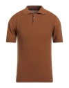 Tombolini Man Sweater Camel Size 42 Cotton In Beige
