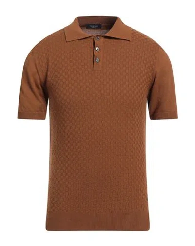 Tombolini Man Sweater Camel Size 42 Cotton In Beige
