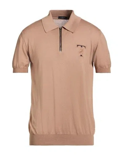 Tombolini Man Sweater Camel Size 44 Cotton In Brown