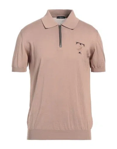 Tombolini Man Sweater Camel Size 44 Silk, Cotton In Beige