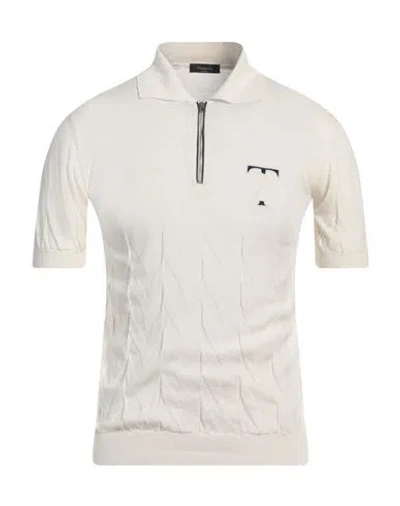 Tombolini Man Sweater Cream Size 48 Silk, Cotton In White