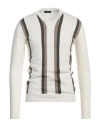 Tombolini Man Sweater Ivory Size 44 Cotton In White