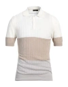 Tombolini Man Sweater Ivory Size 46 Linen, Cotton In White