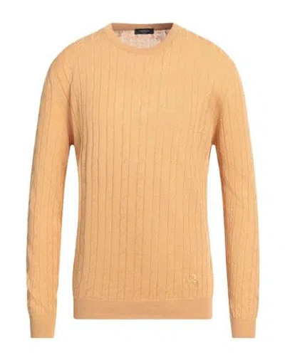 Tombolini Man Sweater Marigold Size 44 Linen, Cotton In Yellow