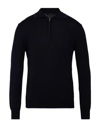 Tombolini Man Sweater Midnight Blue Size 40 Wool, Silk