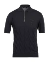 Tombolini Man Sweater Midnight Blue Size 46 Silk, Cotton