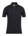 Tombolini Man Sweater Midnight Blue Size 48 Silk, Cotton