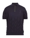 Tombolini Man Sweater Midnight Blue Size 48 Silk, Cotton In Blue