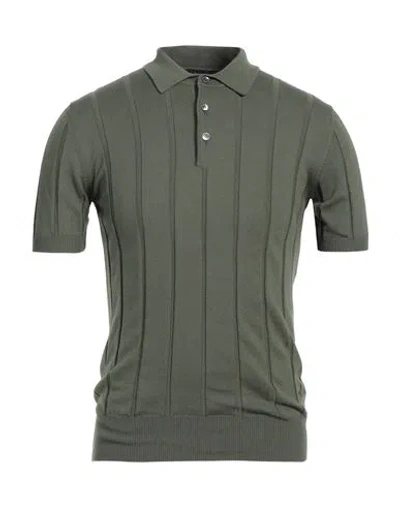 Tombolini Man Sweater Military Green Size 40 Cotton In Green
