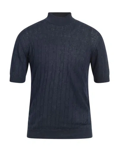 Tombolini Man Sweater Navy Size 42 Linen, Cotton In Navy