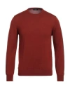 Tombolini Man Sweater Rust Size 44 Wool In Red