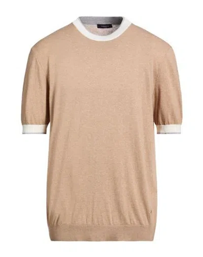 Tombolini Man Sweater Sand Size 40 Cotton In Beige