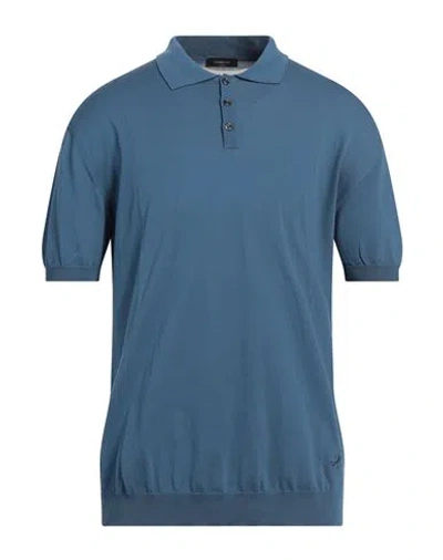 Tombolini Man Sweater Slate Blue Size 50 Cotton