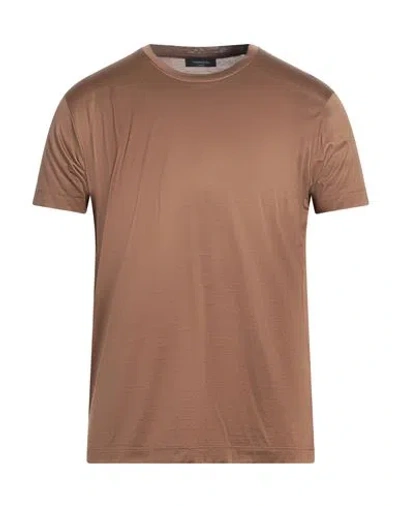 Tombolini Man T-shirt Light Brown Size 44 Cotton In Beige