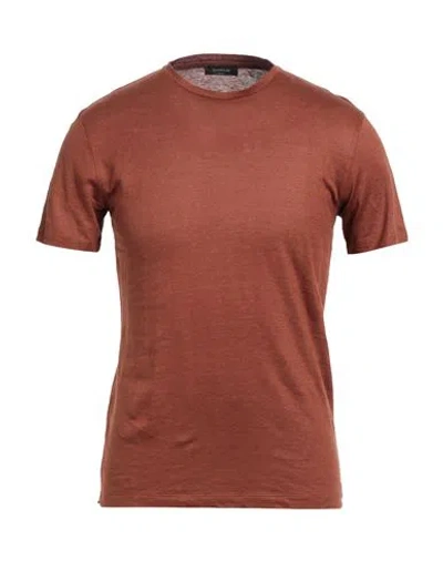 Tombolini Man T-shirt Tan Size 44 Linen In Brown
