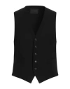 Tombolini Man Tailored Vest Midnight Blue Size 38 Virgin Wool, Lycra In Black