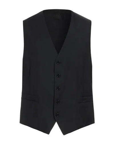 Tombolini Man Tailored Vest Black Size 48 Virgin Wool