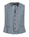 Tombolini Man Tailored Vest Blue Size 42 Virgin Wool In Blue